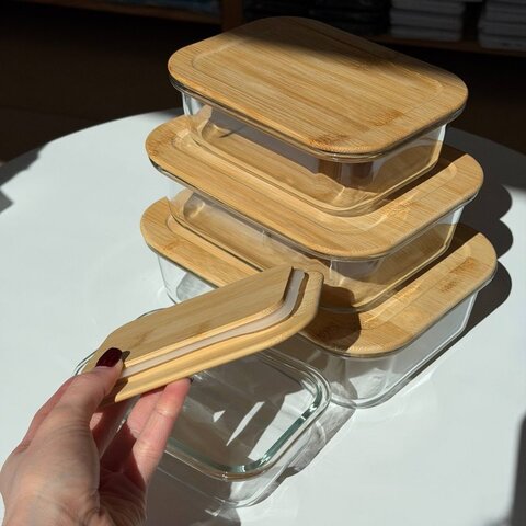 Контейнер стеклянный Fårö, прямоугольной формы, с крышкой, 370 мл