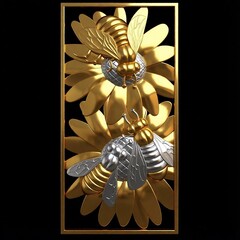 Силиконовый молд № 0035 Панно Пчелы