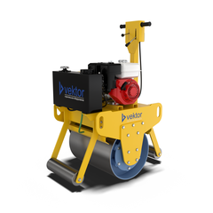 Ручной мини виброкаток Vektor VR-600 одновальцовый - [308 кг / Honda GX160]