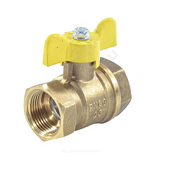 Кран шаровой латунь газ 11Б27фтМ Ду 32 Ру40 ВР полнопроходной бабочка VALFEX VF.277.LB3.114