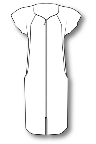 Выкройка халата со спущенной проймой и боковыми рельефами