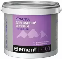 Краска Alpa Element L-100 для ванной и кухни латексная супермоющаяся бесцветная