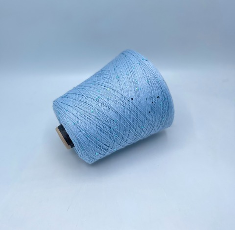 Fil-lab (пр.Италия),art.Paillettes,350м/100гр, 100% Меринос+пайетка(голубая) цвет-Голубой. арт-33358