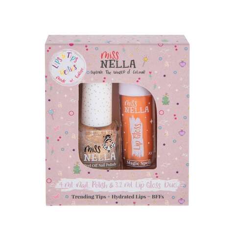 Набор лак и Блеск Miss Nella Lip&Tips Duo Lip Gloss Magic Spell