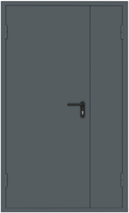 Противопожарная дверь EI-60 Тёмно-серая, RAL 7011 (двупольная)