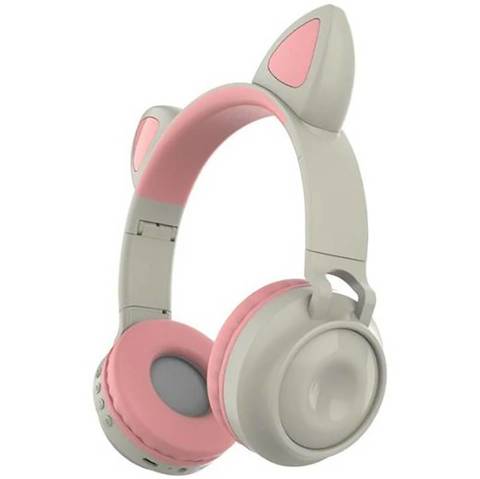 Беспроводные bluetooth наушники со светящимися кошачьми ушами Cat Ear Pink розовые