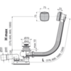 Сифон для ванны автомат комплект металл, aрт.A55K NEW-80 AlcaPlast