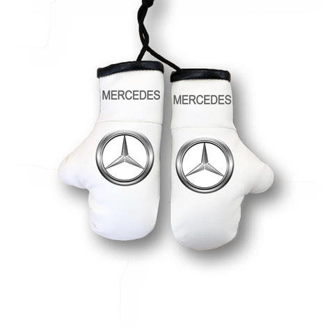 Перчатки боксерские комбинированные "Mercedes", белые с черным