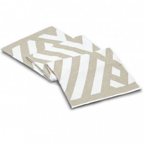 Полотенце пляжное 100x180 L'appartement Geometric white/flax белый/льняной