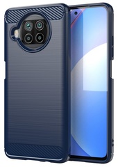 Чехол для смартфона Xiaomi Mi 10T Lite, серии Carbon (в стиле карбон) темно-синий цвет от Caseport