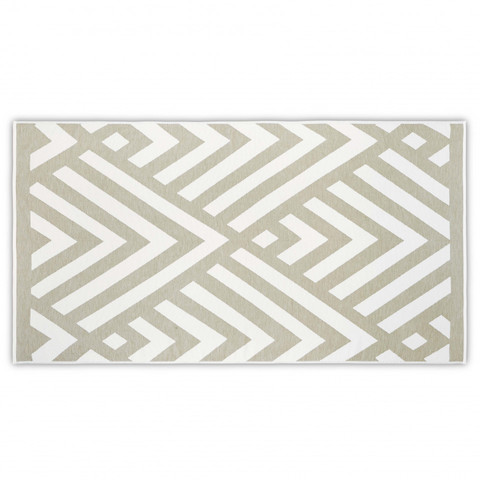 Полотенце пляжное 100x180 L'appartement Geometric white/flax белый/льняной
