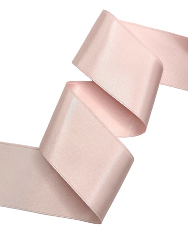 Атласная двусторонняя лента, цвет: розовая пудра , ширина: 50 мм