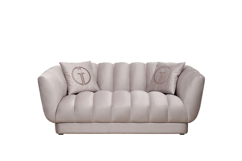 Диван двухместный 72x95x182см Garda Decor Fabio велюровый бежевый