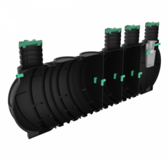 Септик переливной Мультпласт Профи М30 S 30000 л. горизонтальный / 12000 л. в сутки / до 60 чел. / самотечный сброс (7960x2400x2400см;1 416кг;черный) - арт.552053