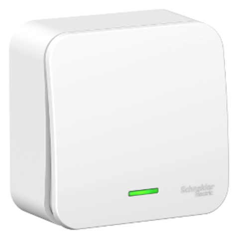 Выключатель одноклавишный накладной с подсветкой, 6А.250В. Цвет Белый. Schneider Electric Blanca. BLNVA061111