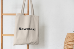 Сумка-шоппер с принтом Кавасаки (Kawasaki) бежевая 007