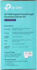 TP-Link TL-PA7017P KIT - AV1000 Комплект гигабитных адаптеров Powerline со встроенной розеткой