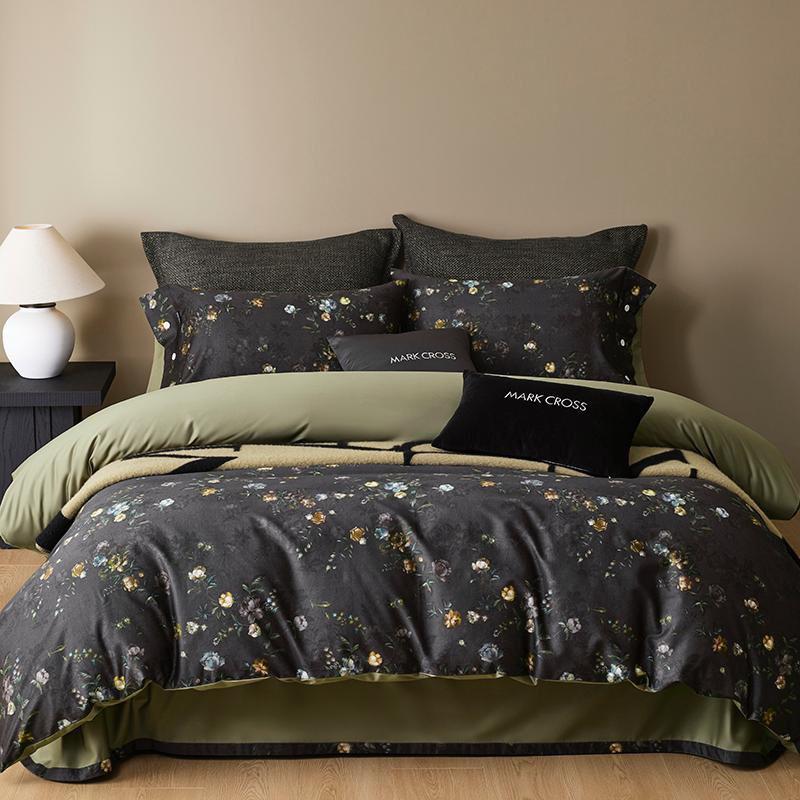 MARK CROSS комплект двуспальный Тенсель Цветы на черном