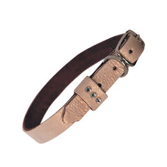 Triol ошейник-миди двойной шлевка со стразами кожаный, 12*250мм