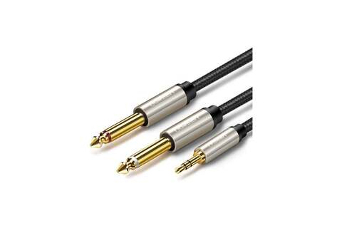 Кабель  UGREEN AV126 (10613) 3.5mm TRS to Dual 6.35mm TS Audio Cable, 1м, серый