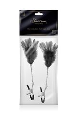 Зажимы для сосков с черными перьями Sweet Caress Feather Nipple Clumps - 