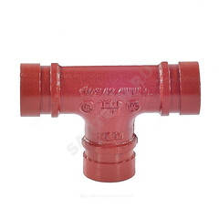 Тройник длинный под муфту грувлок XGQT03L Ду32 (Дн42) Ру20 LEDE