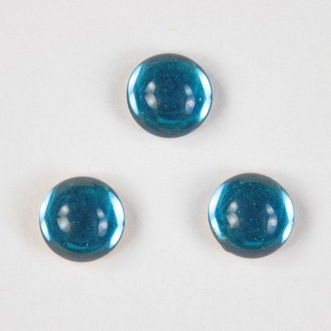 Кабошон круглый Чешское стекло, цвет - голубой, 7 мм