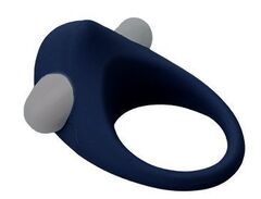 Гладкое синее эрекционное виброкольцо STIMU RING - 