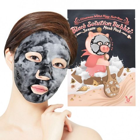 Elizavecca Witch Piggy Hell Pore black solution bubble serum mask pack Маска для лица кислородная