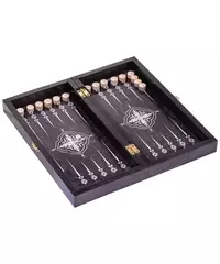 игра 3 в 1 (шашки, шахматы, нарды), Классика, черн/сереб., шт