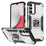 Противоударный чехол Strong Armour Case с кольцом для Samsung Galaxy A14 4G (Серебро)