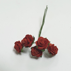 Розы из бумаги мини 1,5 см, букет 5 шт.