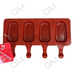 Форма для мороженого «Эскимо малое», 21,512,52 см, 4 ячейки (73,8 см), цвет МИКС