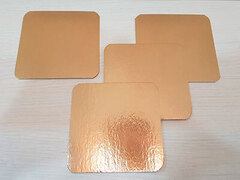 Подложка квадрат 0,8 мм. золото-жемчуг 12х12 см