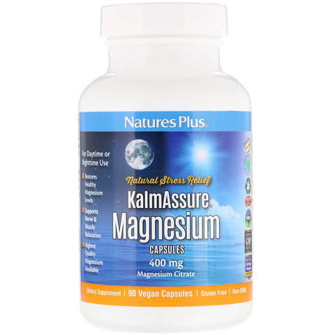 Nature's Plus, Kalmassure, магний, 400 мг, 90 веганских капсул