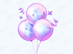 3D шары с узором и конфетти