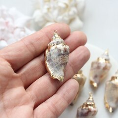 Подвеска Ракушка с позолотой 30-46 на 12-20 мм, РК037