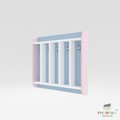 Вешалка для полотенец настенная на 5 ячеек из коллекции "Яслиград" (розовые боковины)