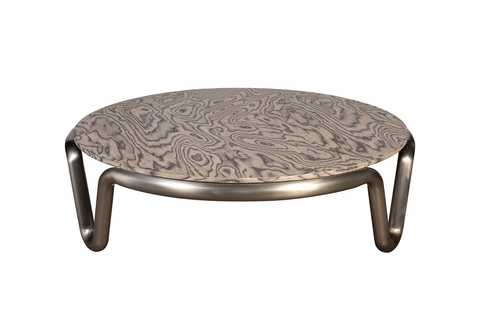 Стол журнальный круглый 110х32см Garda Decor серый