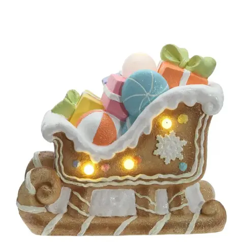 Фигрка декоративная "Сани" с подсветкой (АААх3, н/п), L38 W22 H35 см