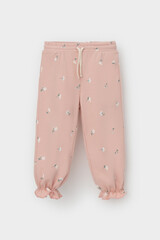 брюки  для девочки  КР 400796/дымчатая роза,милые цветочки к543