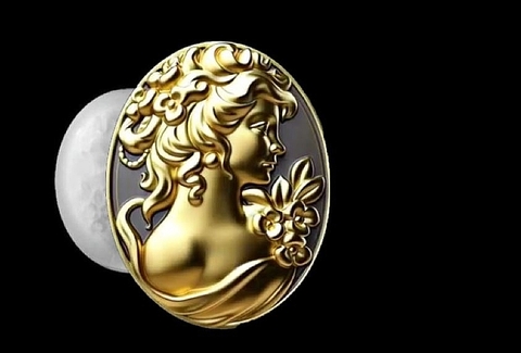 Силиконовый молд Камея Девушка № 33