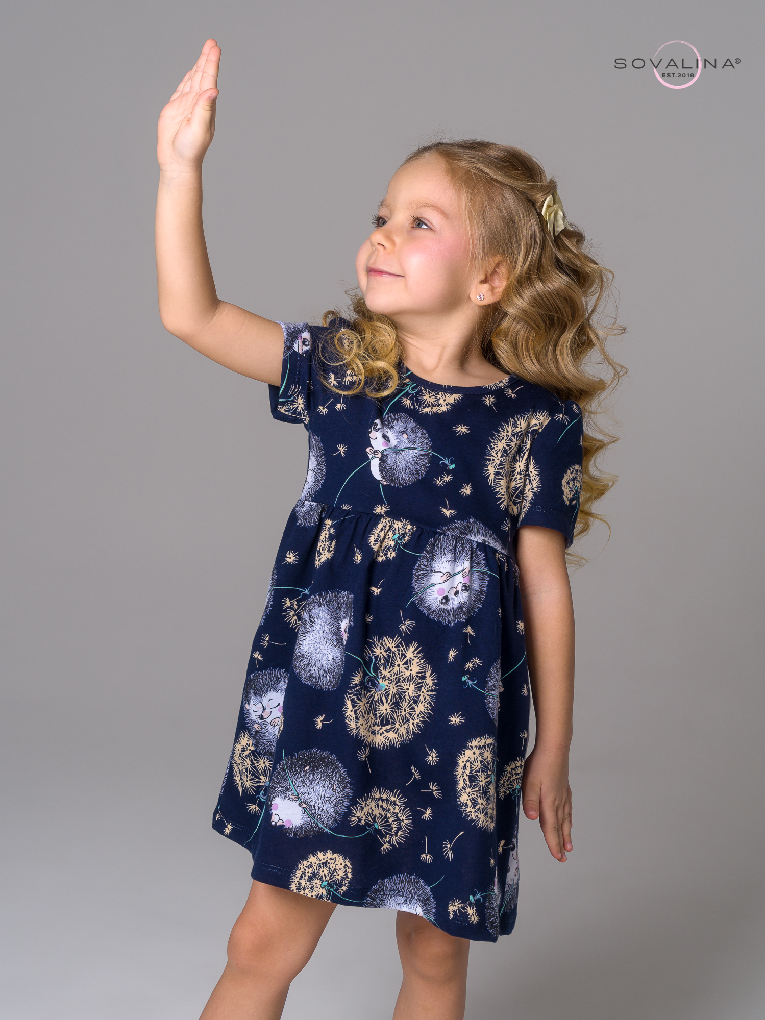 Платье Аленка к/р SG ежик с одуванчиком