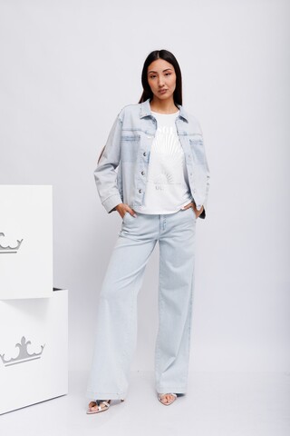 Oui Джинсы широкие из выбеленного денима из хлопка