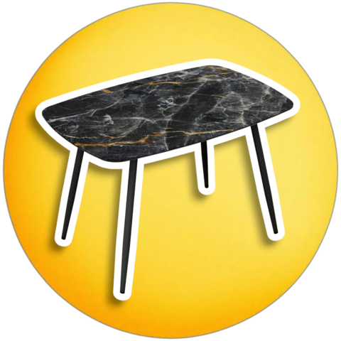 стол ОНИКС (нераздвижной) (черный мрамор)