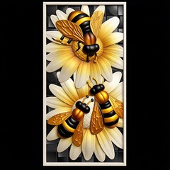 Силиконовый молд № 0035 Панно Пчелы