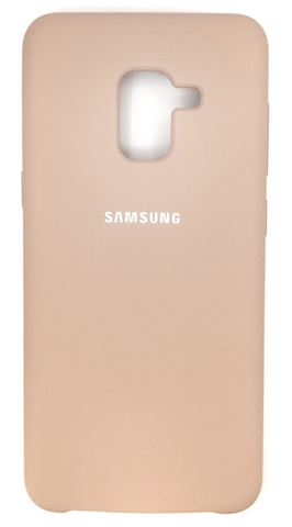 Силиконовый чехол Silicone Cover для Samsung Galaxy A8 (2018) (Бежевый)