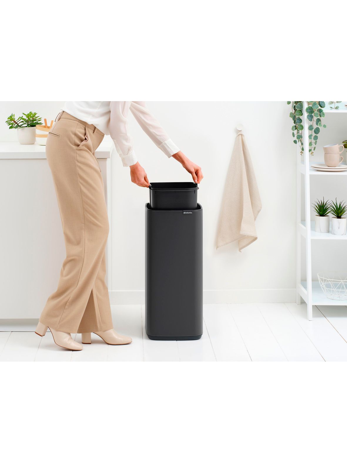 Мусорный бак Bo Bo Touch Bin (30 л), Минерально-графитовый, арт. 238284 - фото 11