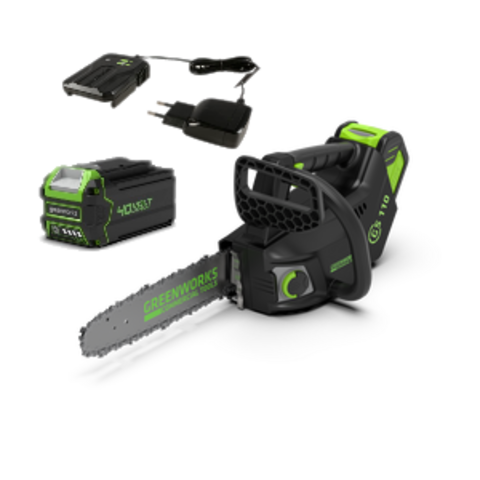 Аккумуляторная цепная пила Greenworks GD40TCSK5,2003807UG, 40v, 25 см, АКБ 5 А·ч и ЗУ