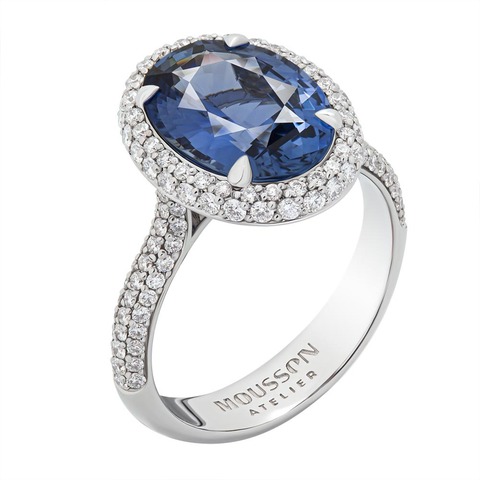 Кольцо с Сапфиром и Бриллиантами, R0070-41/1